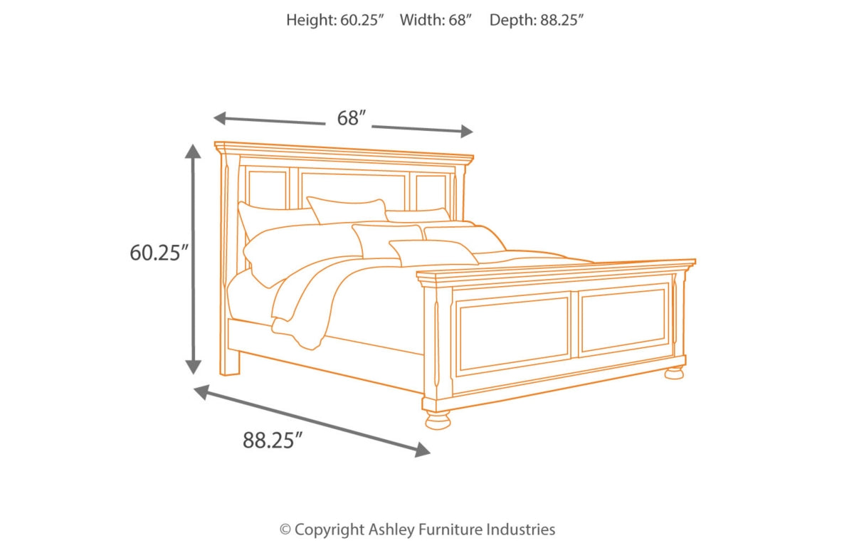 Porter Queen Panel Bed with Mirrored Dresser and Chest