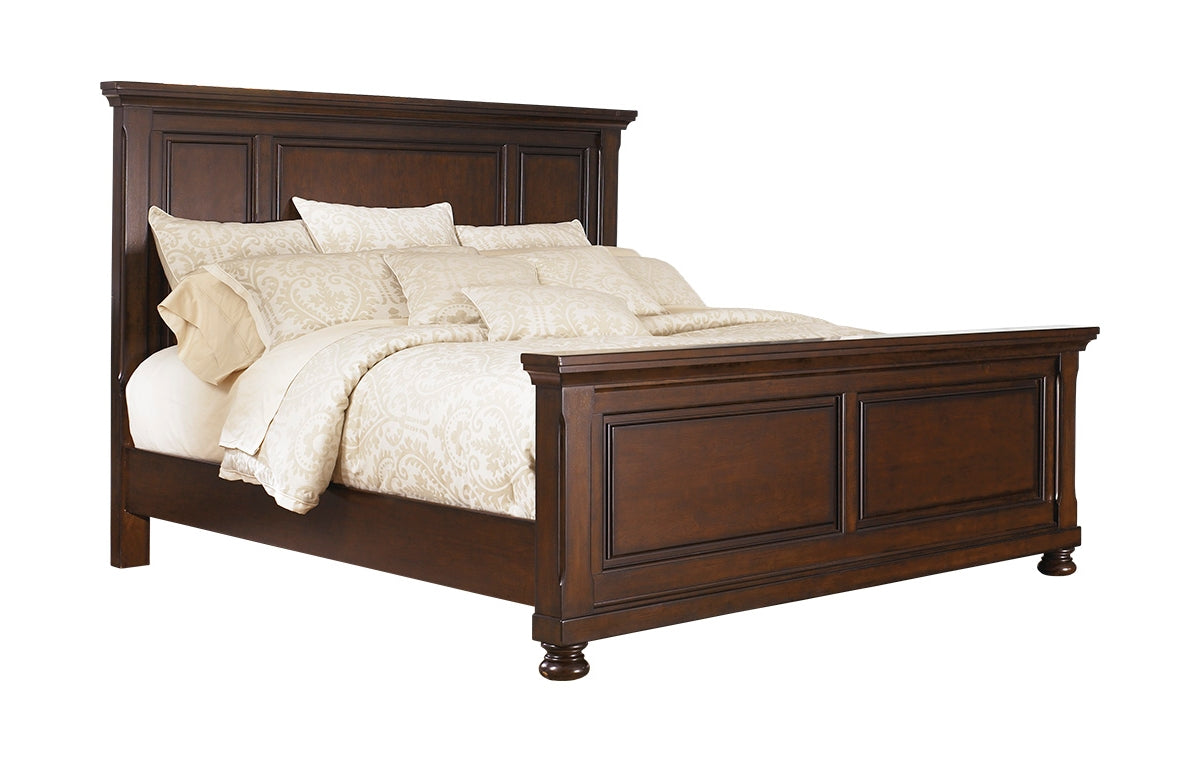 Porter King Panel Bed with Mirrored Dresser, Chest and Nightstand