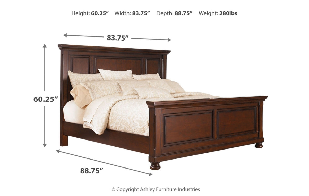 Porter King Panel Bed with Mirrored Dresser and Chest