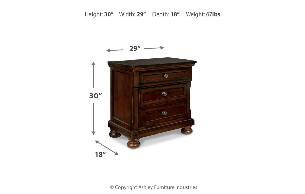 Porter King Panel Bed with Mirrored Dresser, Chest and Nightstand