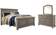 Lettner Queen Panel Bed with Mirrored Dresser