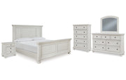 Robbinsdale Queen Panel Bed with Mirrored Dresser, Chest and Nightstand