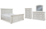 Robbinsdale King Panel Bed with Mirrored Dresser and Chest