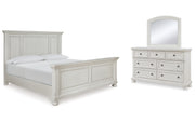 Robbinsdale King Panel Bed with Mirrored Dresser