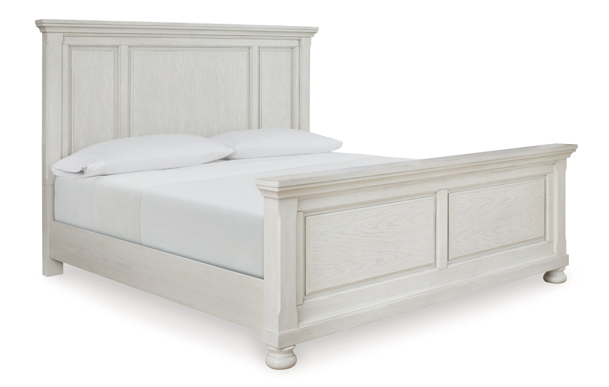 Robbinsdale Queen Panel Bed with Mirrored Dresser, Chest and Nightstand