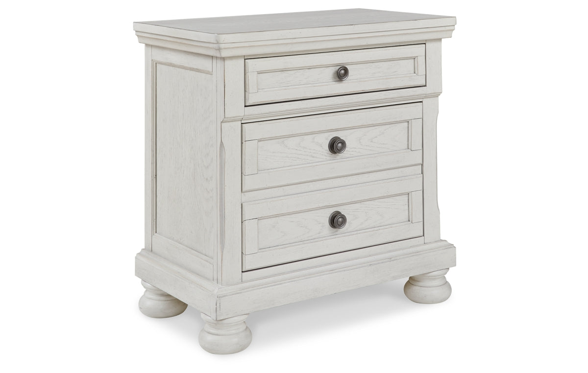 Robbinsdale California King Panel Bed with Mirrored Dresser, Chest and Nightstand