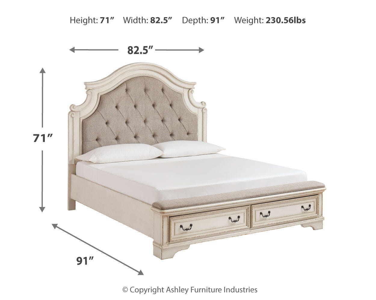 Realyn California King Upholstered Storage Bed