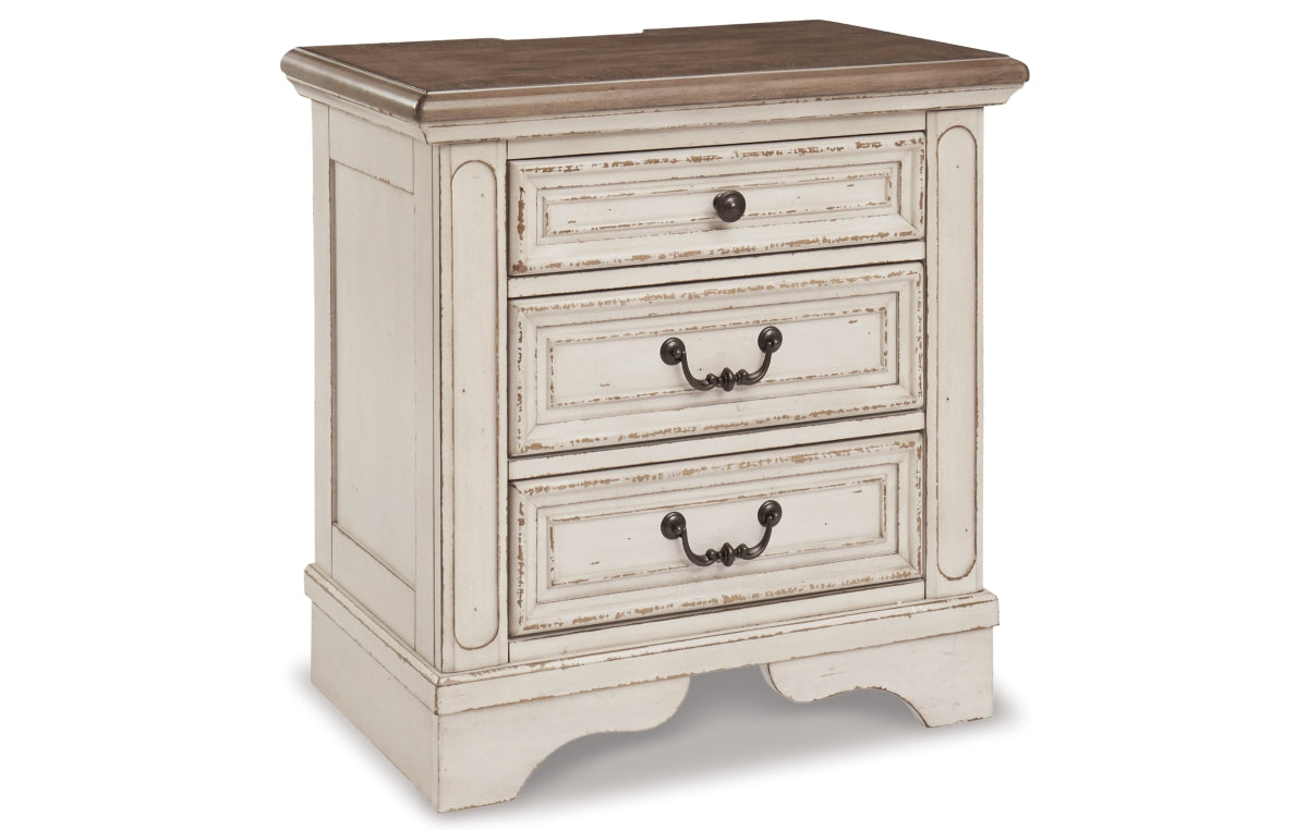 Realyn California King Sleigh Bed with Mirrored Dresser, Chest and Nightstand