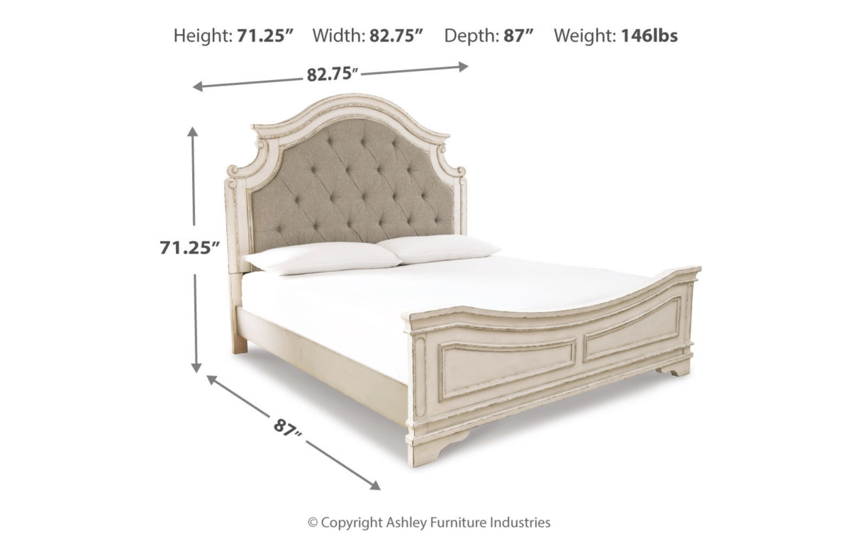 Realyn King Upholstered Panel Bed