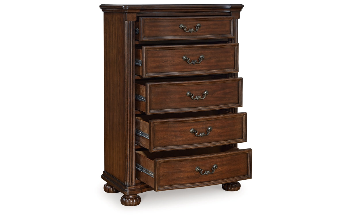 Lavinton California King Poster Bed, Dresser, Mirror and Chest