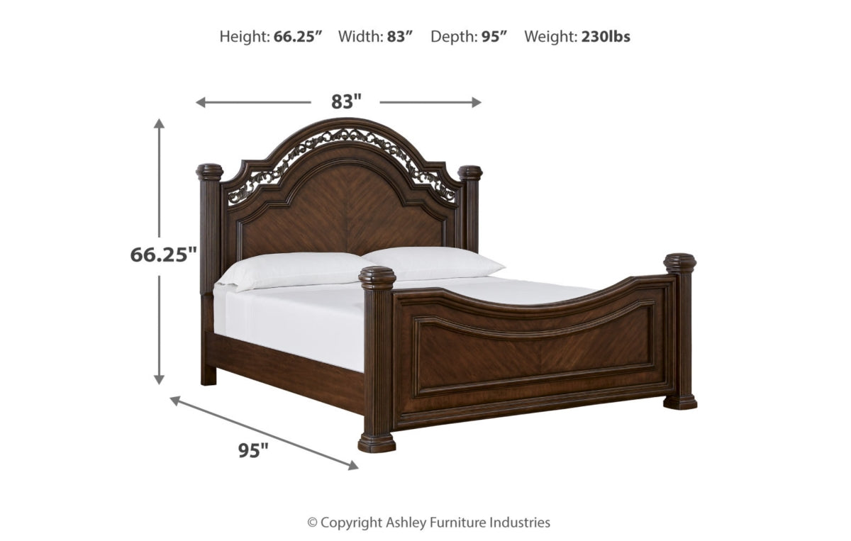 Lavinton King Poster Bed, Dresser, Mirror, Chest and Nightstand