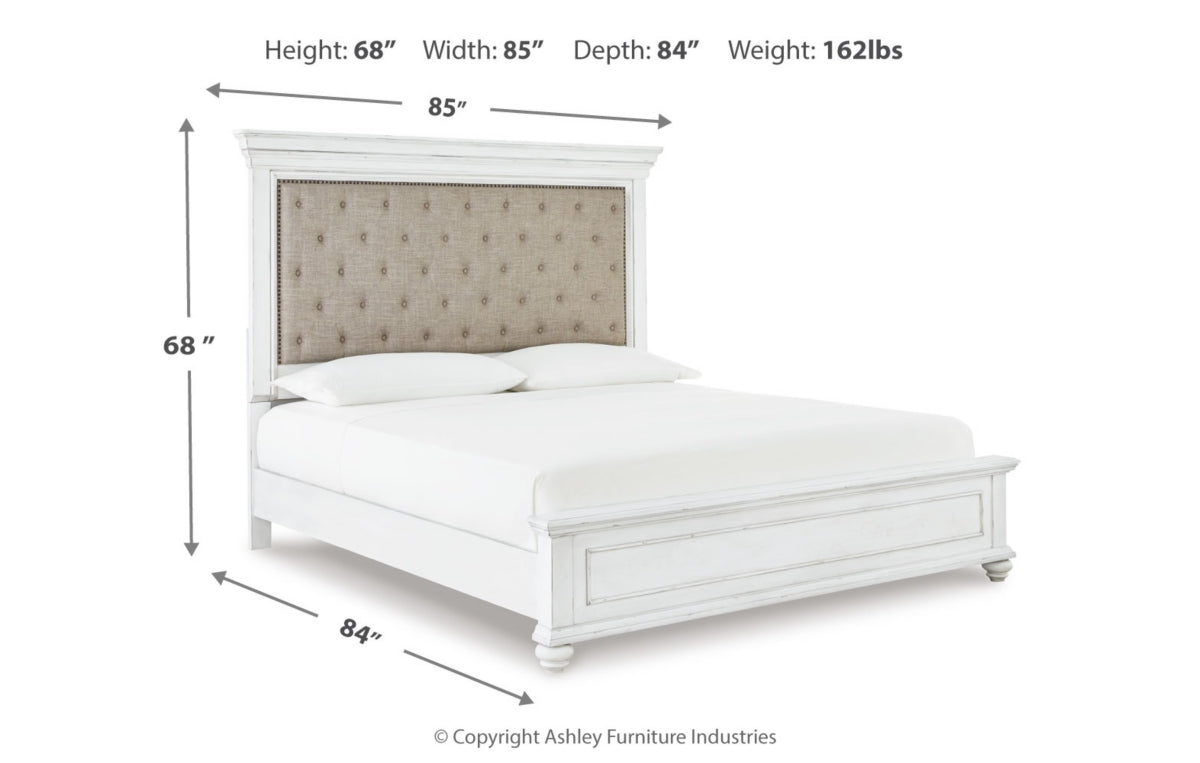 Kanwyn Queen Panel Bed with Mirrored Dresser