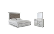 Kanwyn Queen Panel Bed with Mirrored Dresser