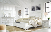 Kanwyn King Panel Bed with Storage with Mirrored Dresser, Chest and Nightstand