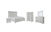 Kanwyn Queen Panel Bed with Mirrored Dresser, Chest and Nightstand