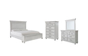 Kanwyn Queen Panel Bed with Storage with Mirrored Dresser and Chest