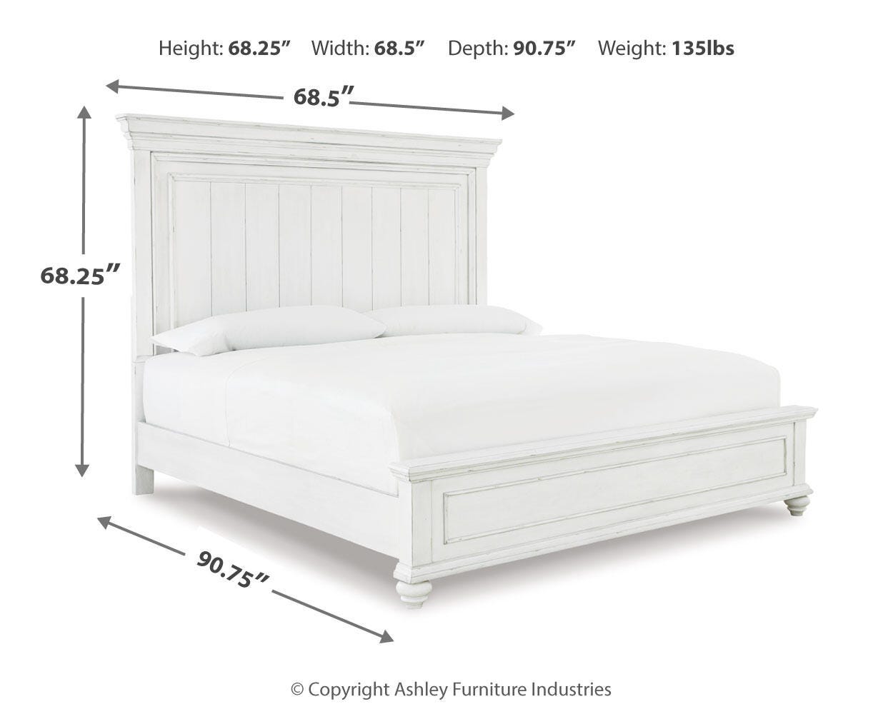 Kanwyn Queen Panel Bed with Mirrored Dresser and Chest