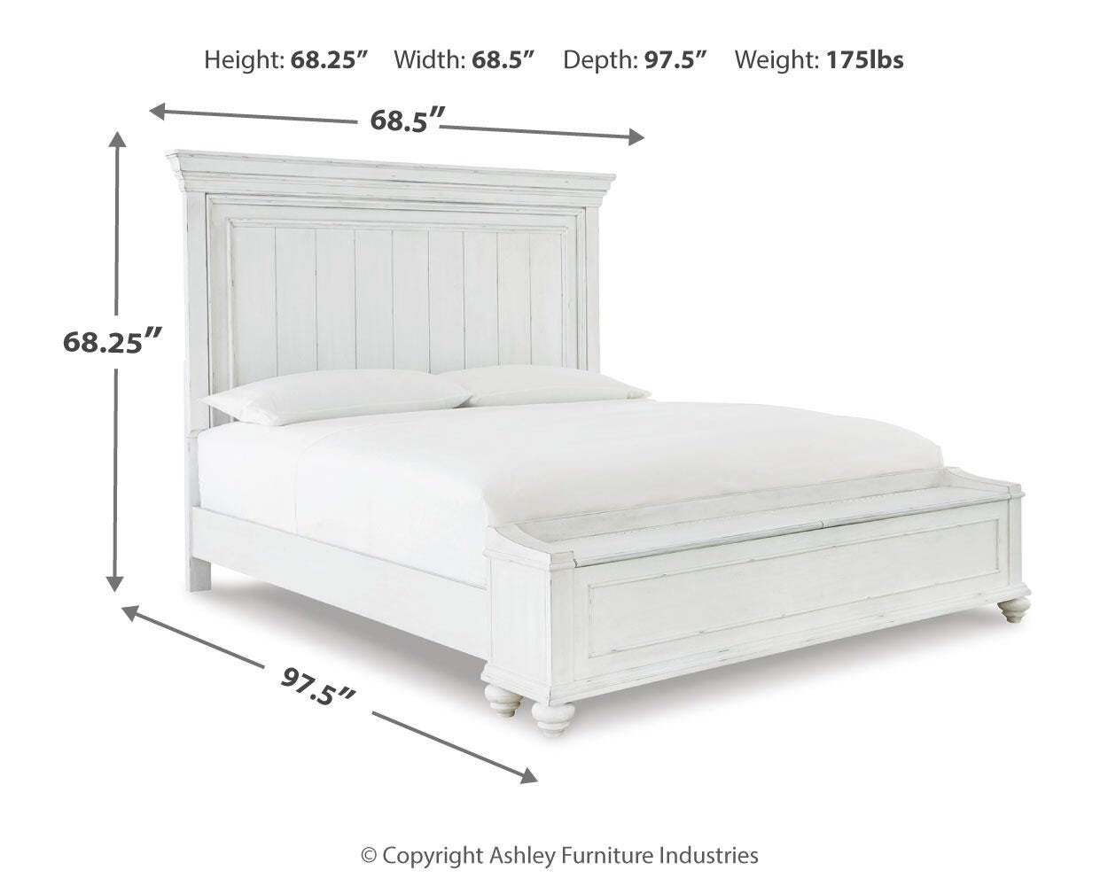 Kanwyn Queen Panel Bed with Storage Bench