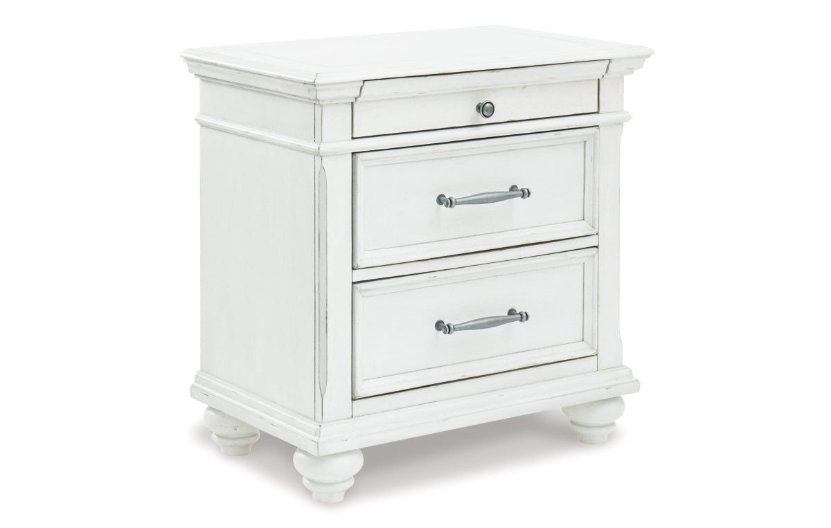 Kanwyn King Panel Bed with Storage with Mirrored Dresser, Chest and Nightstand