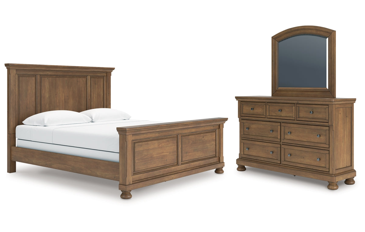 Feddinger King Panel Bed with Mirrored Dresser