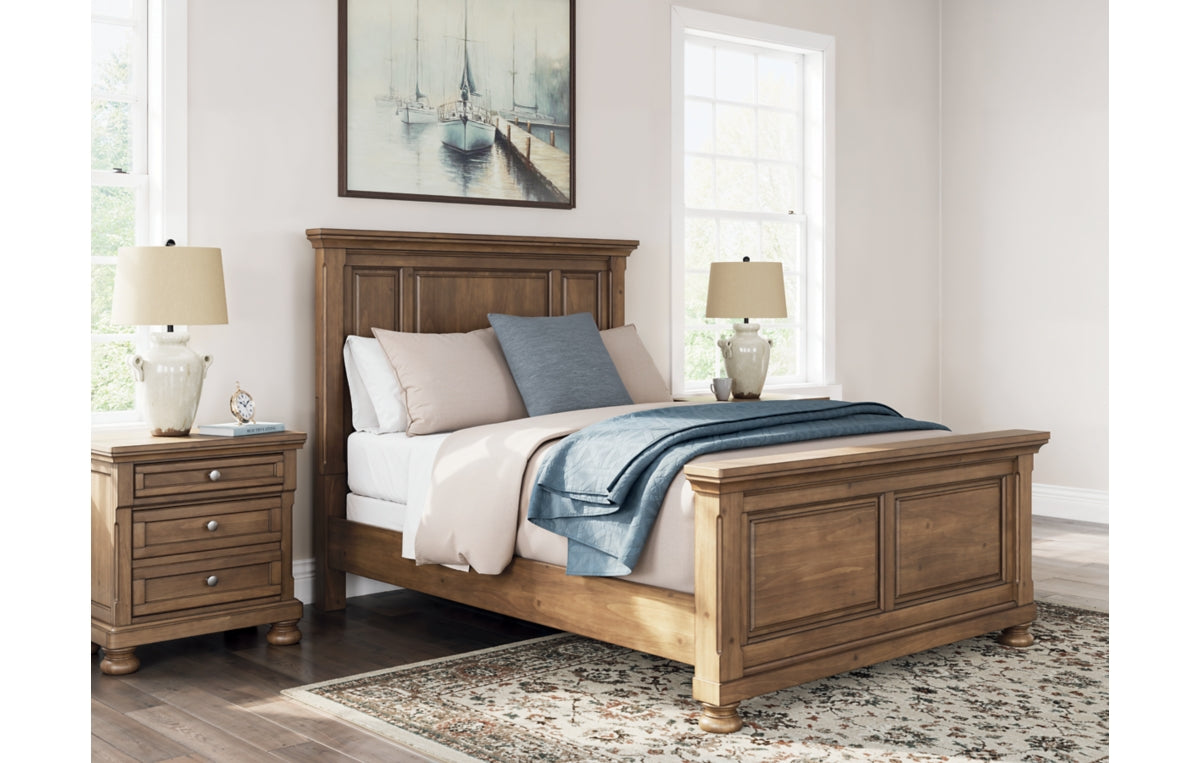 Feddinger Queen Panel Bed with Mirrored Dresser and Chest