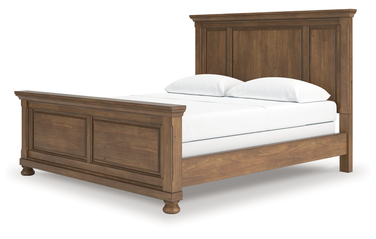 Feddinger California King Panel Bed with Mirrored Dresser, Chest and Nightstand