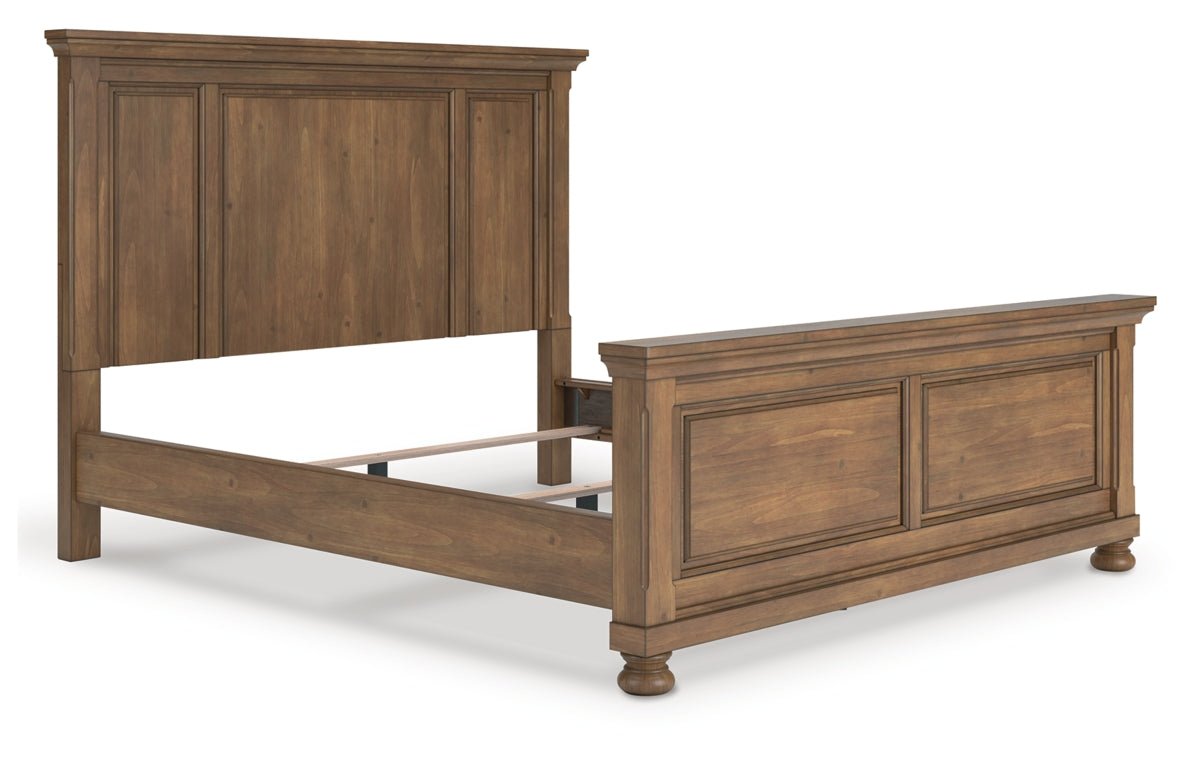 Feddinger California King Panel Bed with Mirrored Dresser and Nightstand