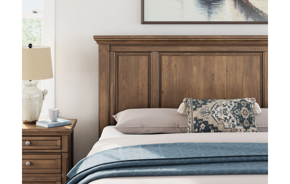 Feddinger California King Panel Bed with Mirrored Dresser and Nightstand