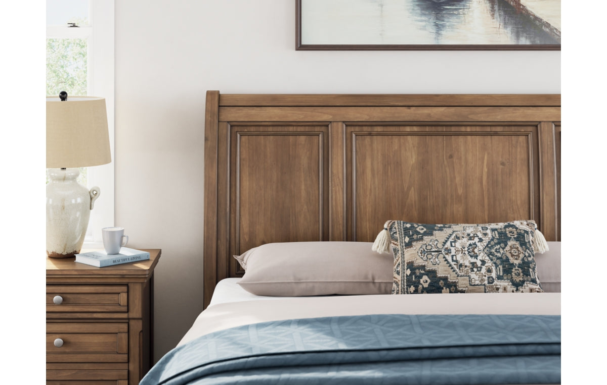 Feddinger California King Storage Sleigh Bed with Mirrored Dresser, Chest and Nightstand
