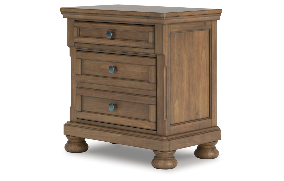 Feddinger Queen Storage Sleigh Bed with Mirrored Dresser, Chest and Nightstand