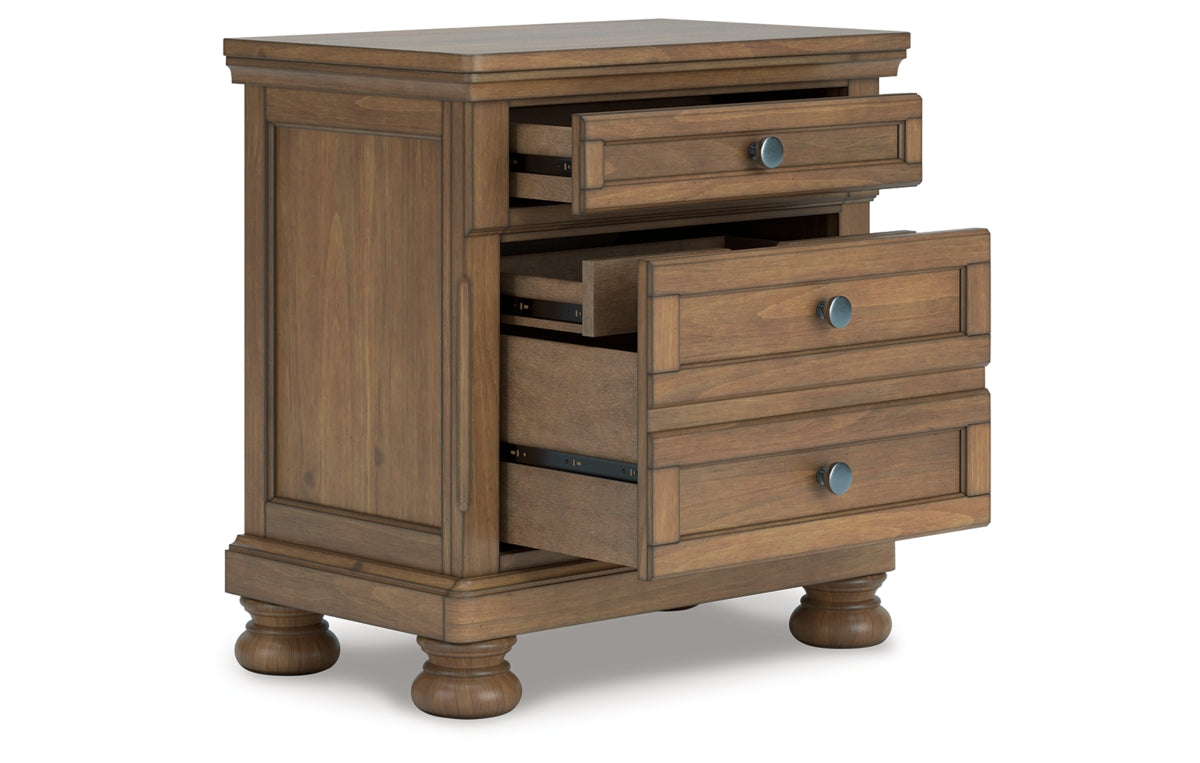 Feddinger California King Panel Bed with Mirrored Dresser, Chest and Nightstand
