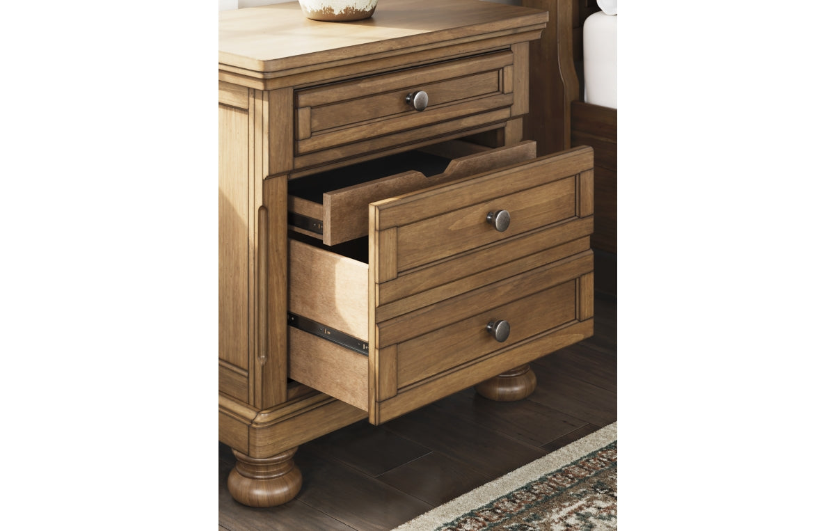 Feddinger California King Panel Bed with Mirrored Dresser and Nightstand