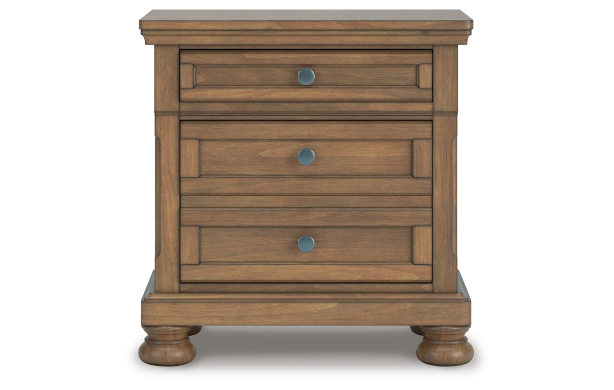 Feddinger Queen Storage Sleigh Bed with Mirrored Dresser, Chest and Nightstand