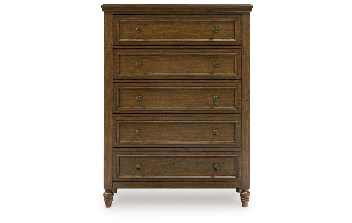 Sturlayne California King Upholstered Panel Bed with Mirrored Dresser, Chest and Nightstand