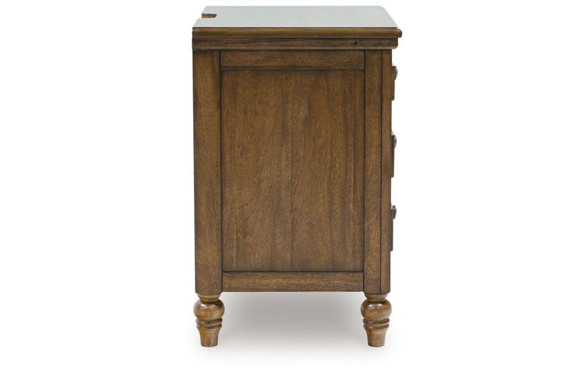 Sturlayne California King Upholstered Panel Bed with Mirrored Dresser, Chest and Nightstand