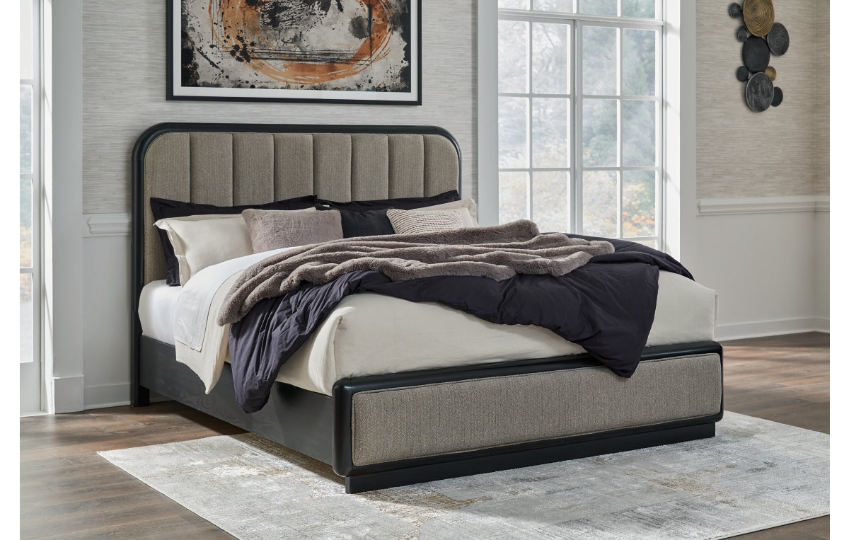 Rowanbeck King Upholstered Panel Bed