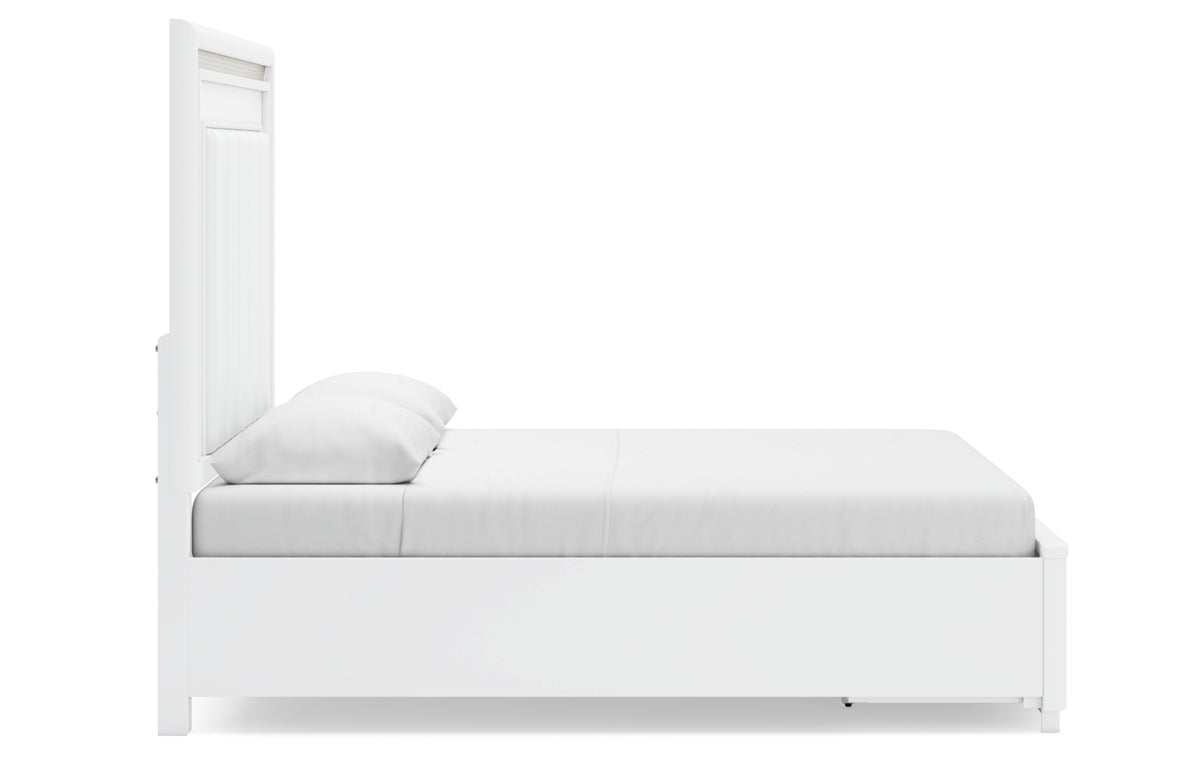 Chalanna Queen Upholstered Storage Bed, Dresser, Mirror, Chest and Nightstand