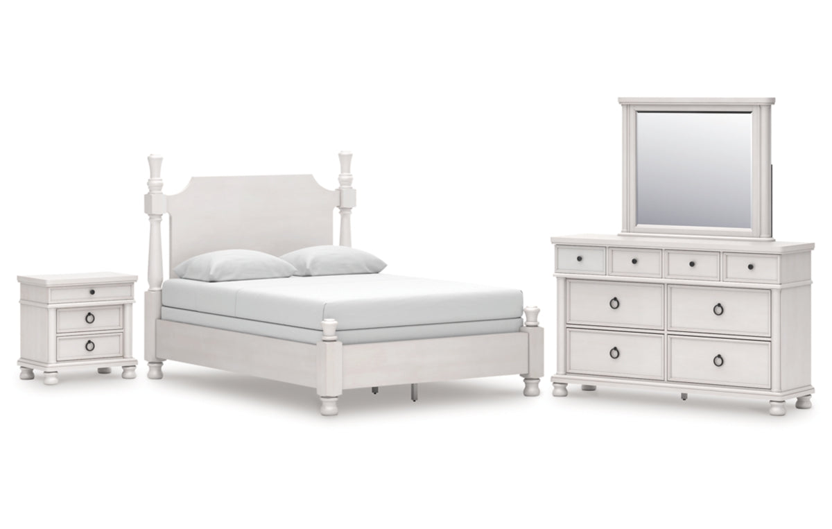 Rowlenstown Queen Poster Bed, Dresser, Mirror and Nightstand