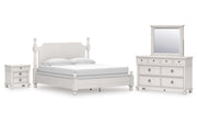 Rowlenstown California King Poster Bed, Dresser, Mirror and Nightstand
