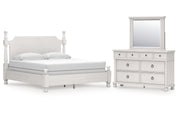 Rowlenstown California King Poster Bed, Dresser and Mirror