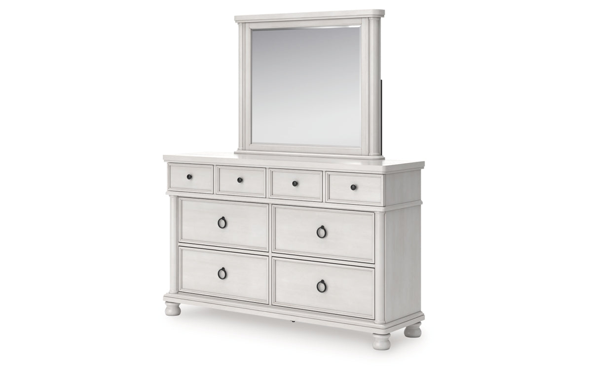 Rowlenstown King Poster Bed, Dresser, Mirror and Nightstand