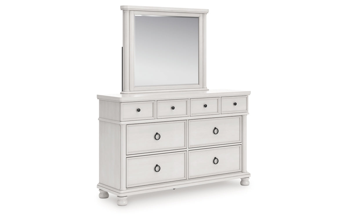 Rowlenstown King Poster Bed, Dresser, Mirror and Nightstand