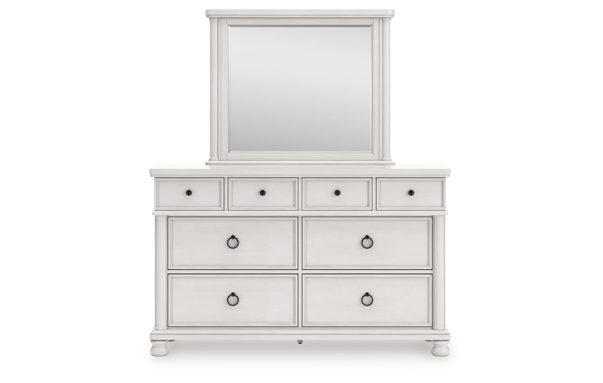 Rowlenstown King Poster Bed, Dresser, Mirror and Nightstand