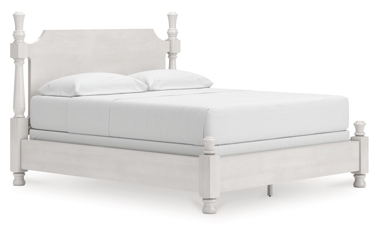 Rowlenstown California King Poster Bed, Dresser, Mirror and Nightstand