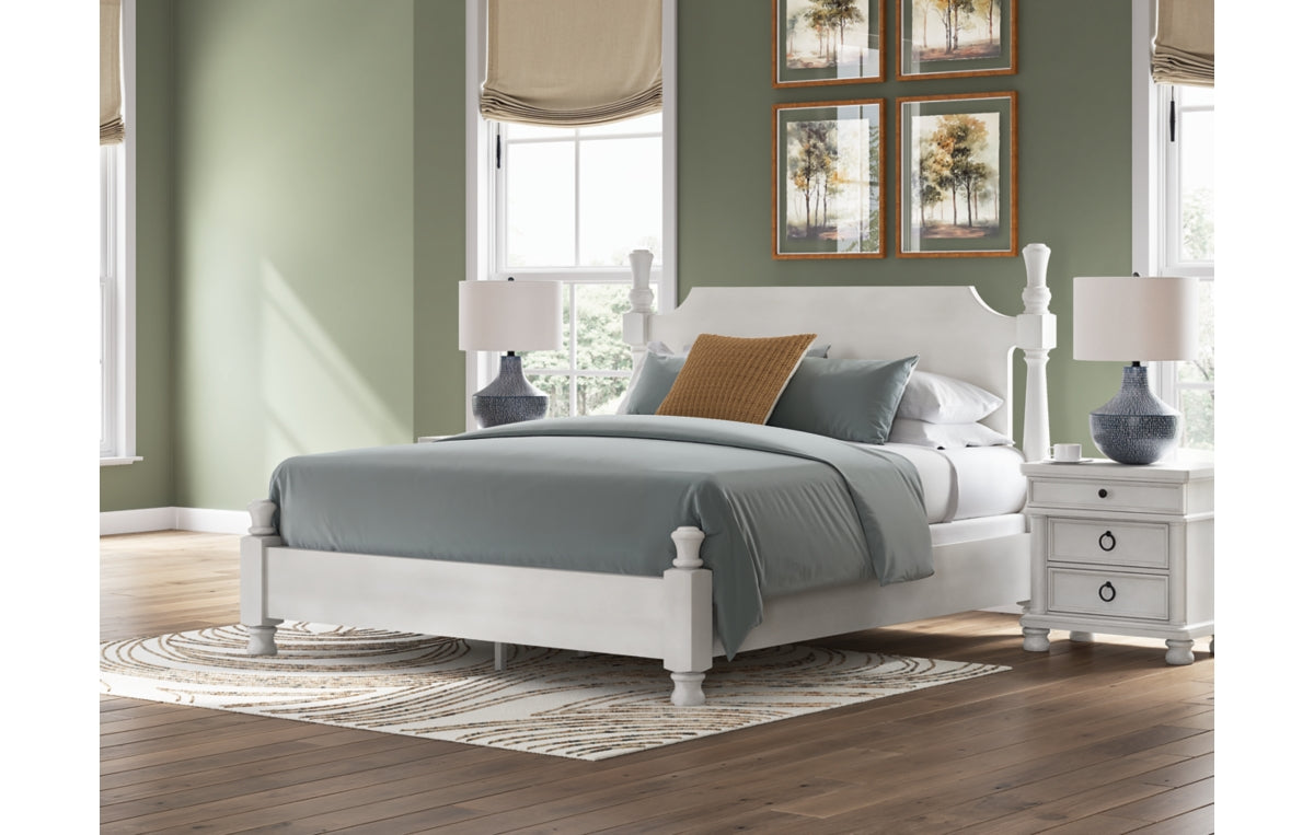 Rowlenstown California King Poster Bed, Dresser and Mirror