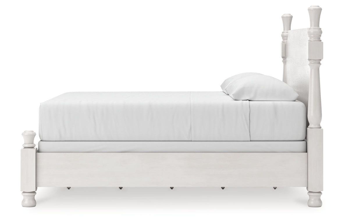 Rowlenstown King Poster Bed, Dresser, Mirror and Nightstand
