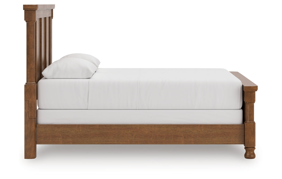 Rowlenstown Queen Poster Bed with Mirrored Dresser and Nightstand