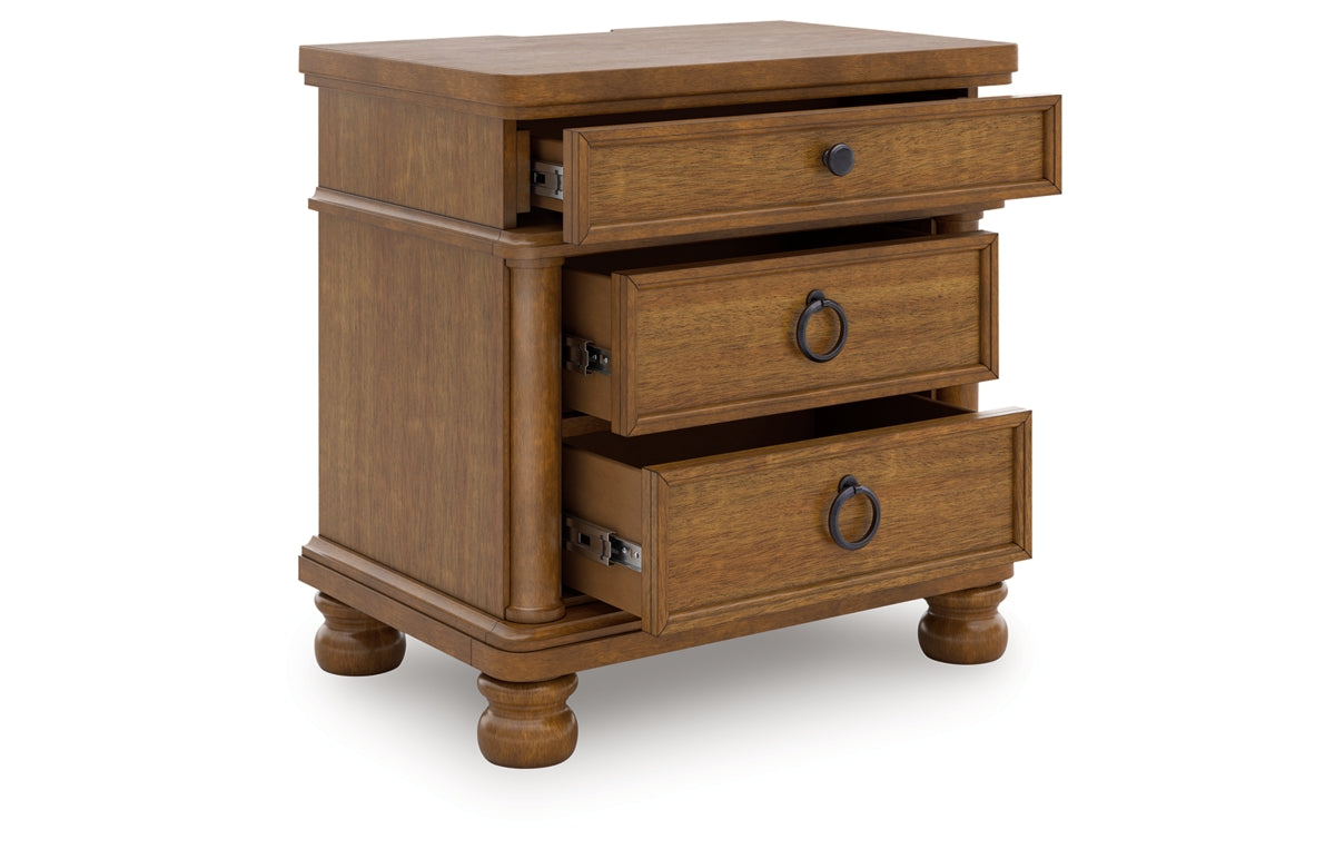 Rowlenstown King Poster Bed with Mirrored Dresser and Nightstand