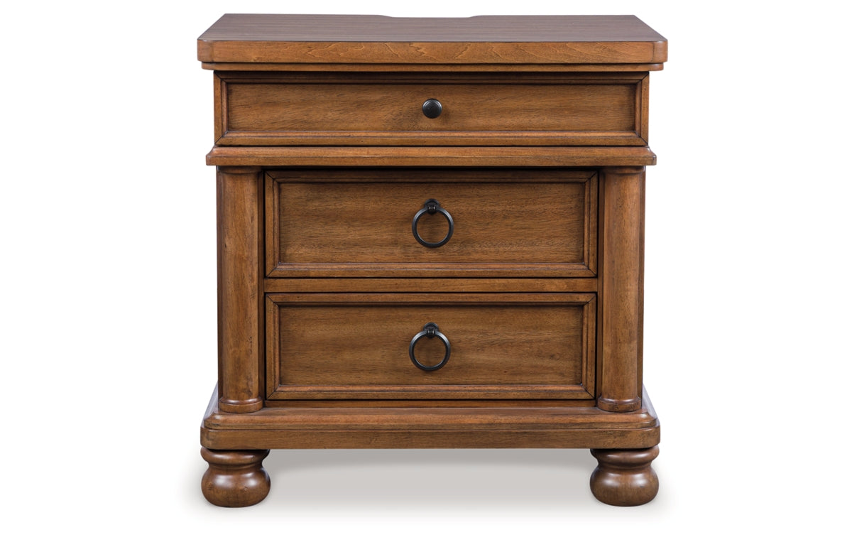 Rowlenstown King Poster Bed with Mirrored Dresser and Nightstand