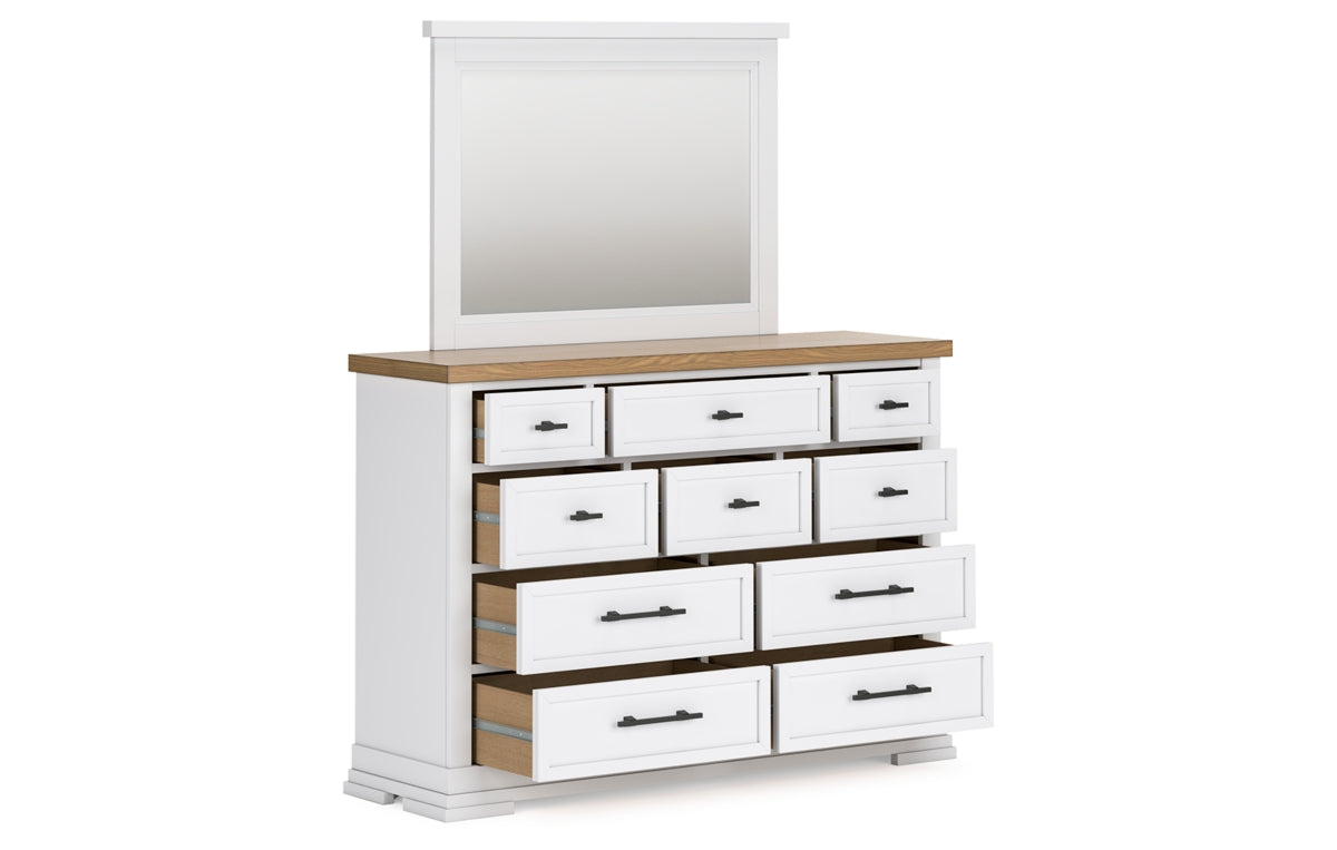 Ashbryn California King Panel Storage Bed, Dresser, Mirror, Chest and Nightstand
